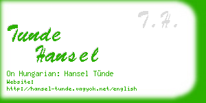 tunde hansel business card